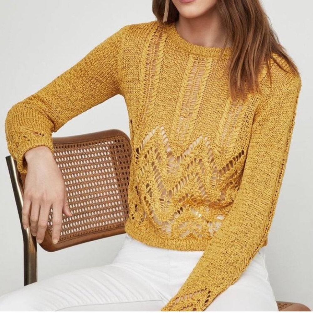 BCBGMAXAZRIA Mixed-Stitch Sweater SZ L
